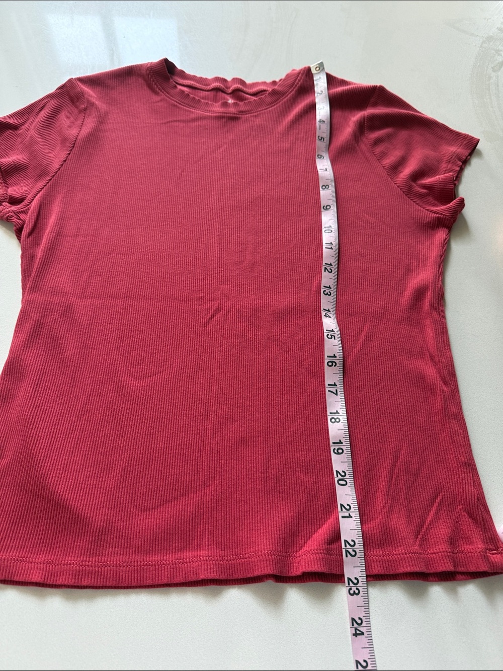 Dip 2 Pk Short Sleeve Ribbed Crewneck Tshirts, Red and Orange Coral, Modal Blend - Picture 8 of 8